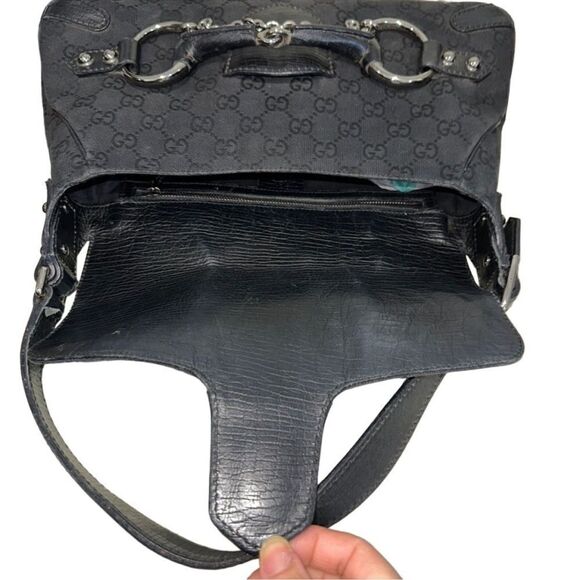 Gucci gg canvas leather horsebit bag - Picture 10 of 12
